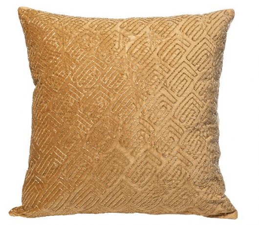 Подушка с бисером "Плетенка" золото 