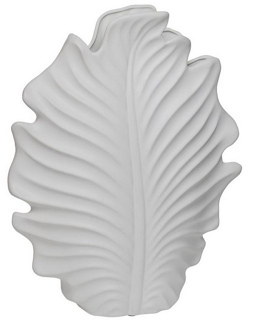 Ваза керамическая белая (листочек)